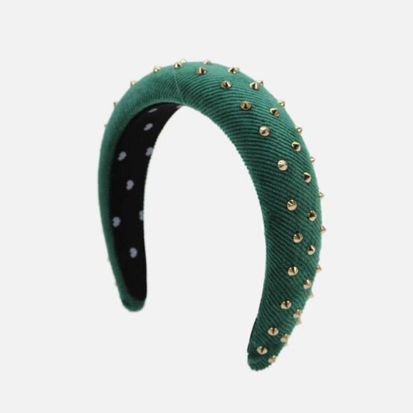 Lele Sadoughi Emerald Green Velvet Padded Headband NWOT - Picture 4 of 7